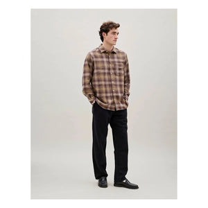 Forét - Camisa de Franela a Cuadros Ridge | Marrón Oscuro