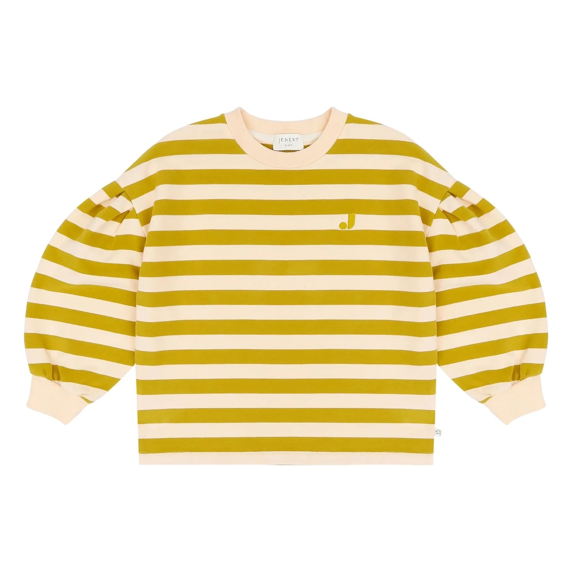 Jenest - Sudadera de algodón orgánico a rayas Millie | Mostaza