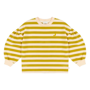 Jenest - Sudadera de algodón orgánico a rayas Millie | Mostaza