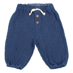 Búho - Pantalones de Gasa de Algodón | Azul Marino