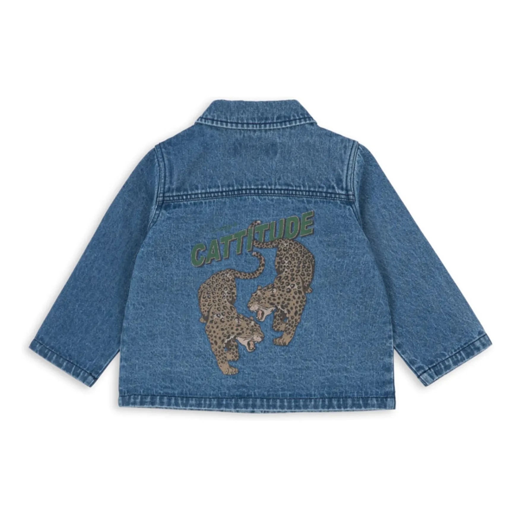Konges Sløjd - Chaqueta de algodón orgánico denim Magot Cheetah | Azul