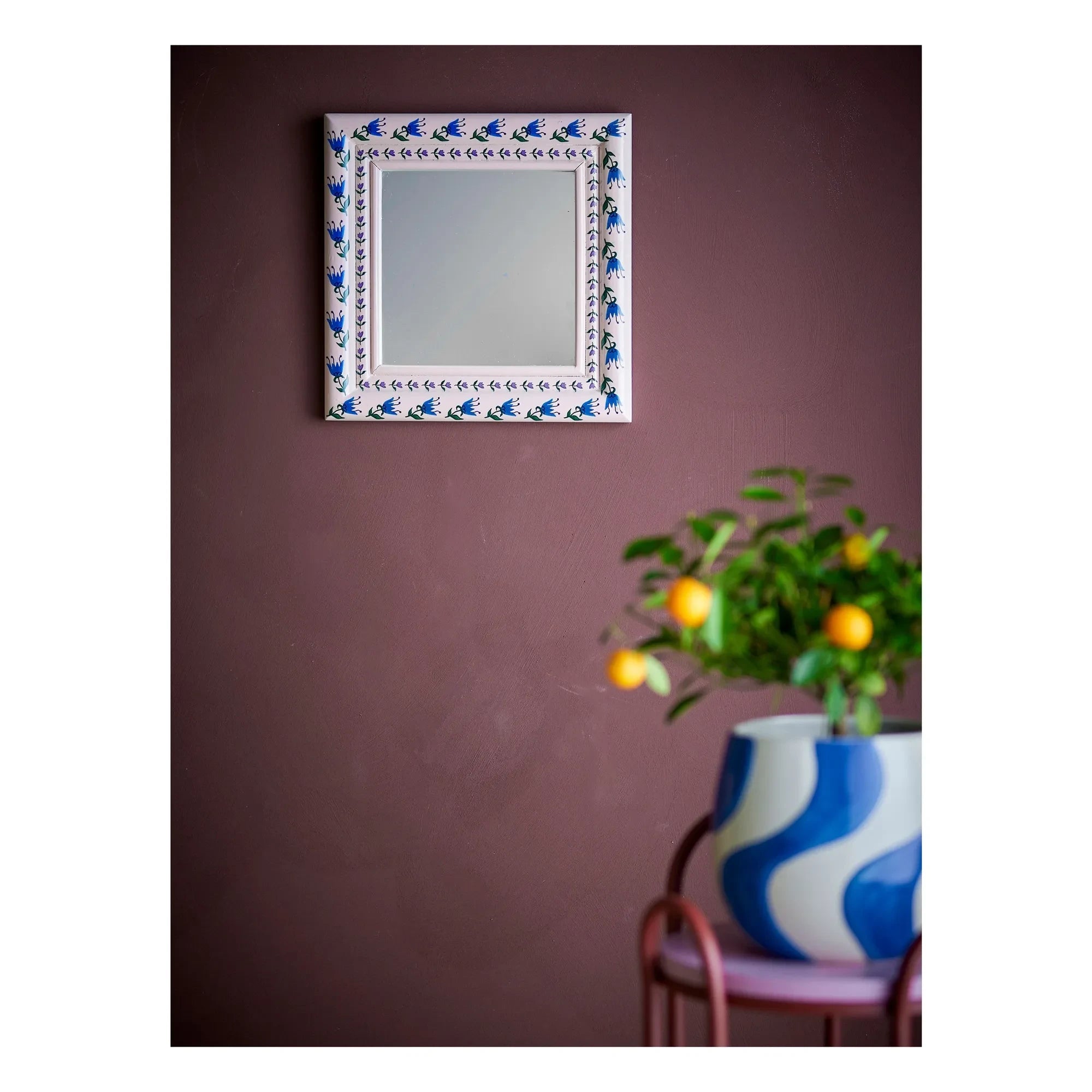 Bloomingville - Espejo de pared Badia, pino | Rosa