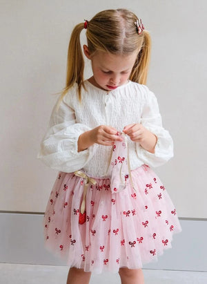 Mimi & Lula - Kittybow scrunchie ve saç tokası kesesi | Pembe