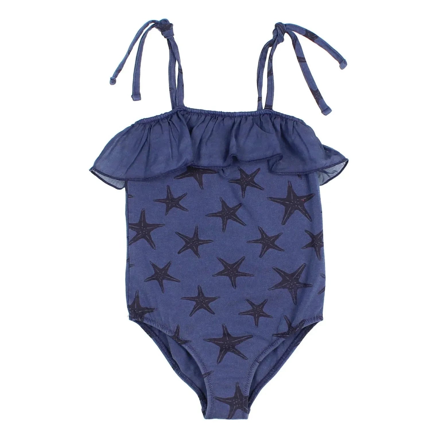Búho - Estrellas de mar Mayólica Algodón orgánico | Azul marino