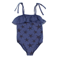 Búho - Estrellas de mar Mayólica Algodón orgánico | Azul marino
