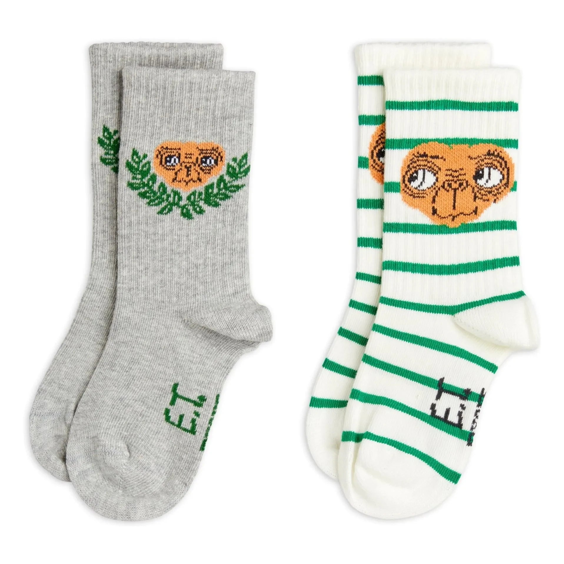 Mini Rodini - 2 pares de calcetines E.T. de algodón orgánico | Gris jaspeado