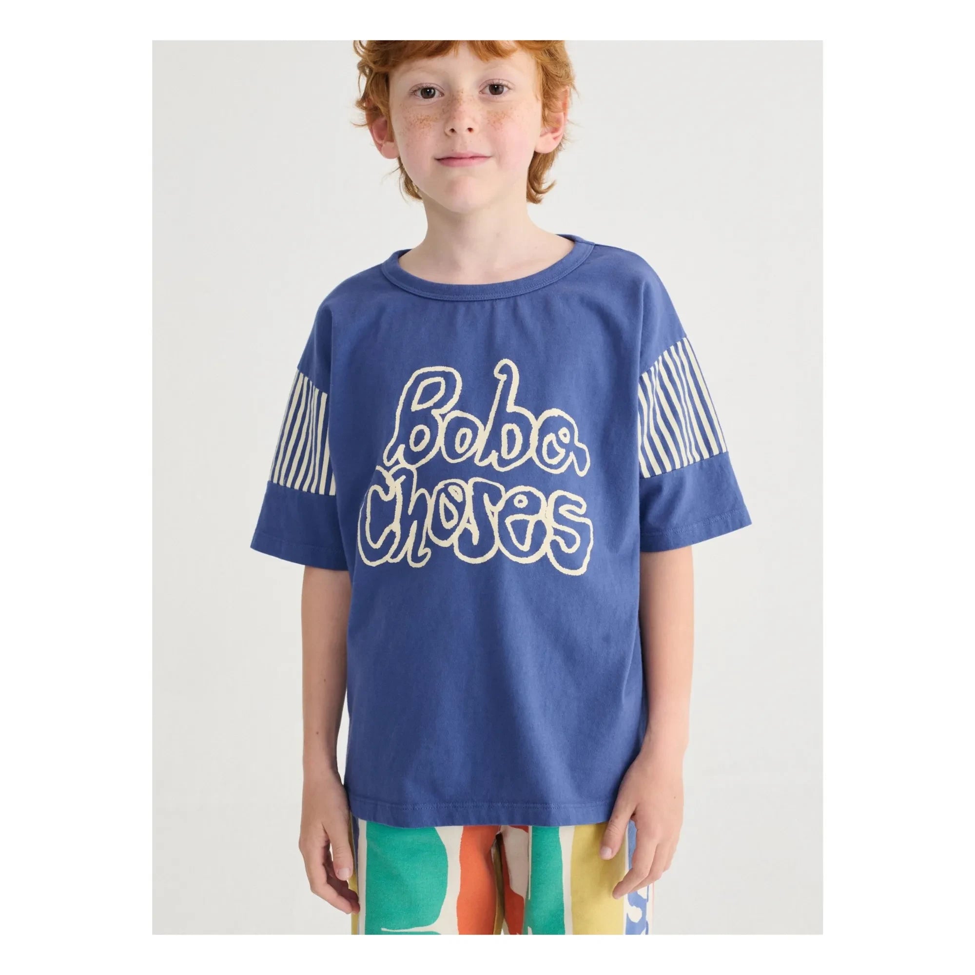 Bobo Choses - Bobo Choses Camiseta de Algodón Orgánico a Rayas | Azul