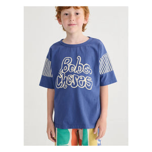 Bobo Choses - Bobo Choses Camiseta de Algodón Orgánico a Rayas | Azul