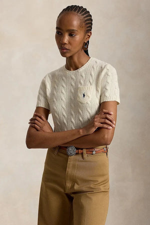 Polo Ralph Lauren Suéter de lana de manga corta para mujer