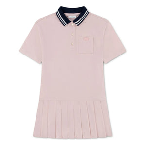 Lacoste - Vestido polo plisado de algodón orgánico | Rosa pálido