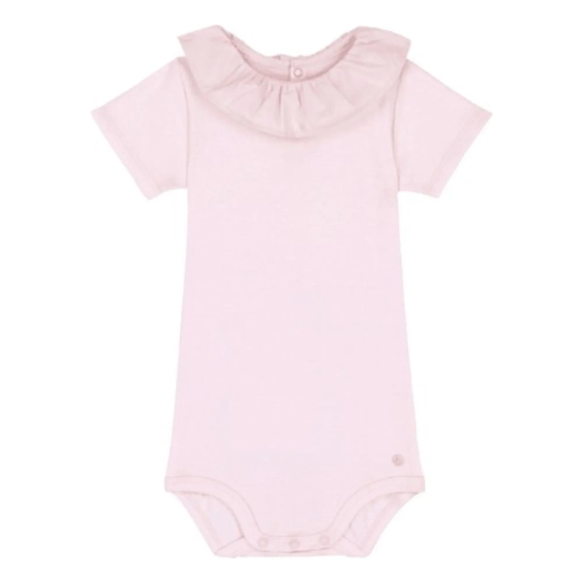 Petit Bateau - Algodón orgánico con cuello tipo body | Rosa pálido