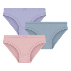 Petit Bateau - Set de 3 braguitas de algodón orgánico | Malva