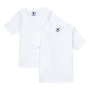 Petit Bateau - Conjunto de 2 camisetas de algodón orgánico | Blanco