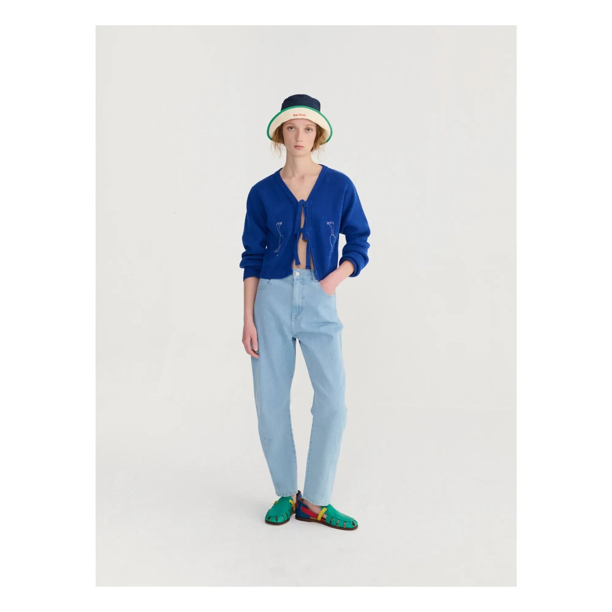 Bobo Choses - Gorra de algodón reciclado con bloques de color | Azul