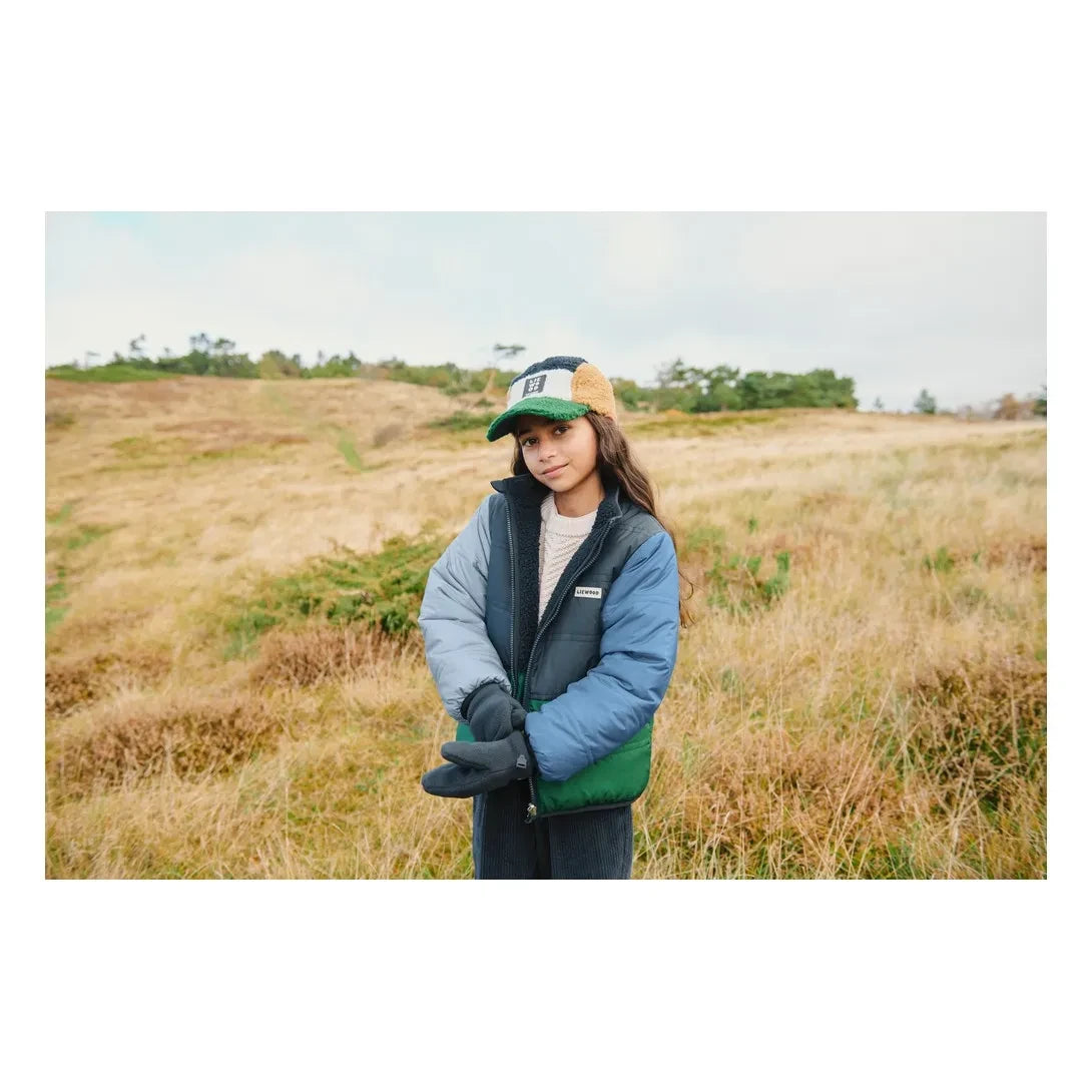 Liewood - Chaqueta Reversible Estilo Sherpa Franka de Fibras Recicladas | Azul Marino