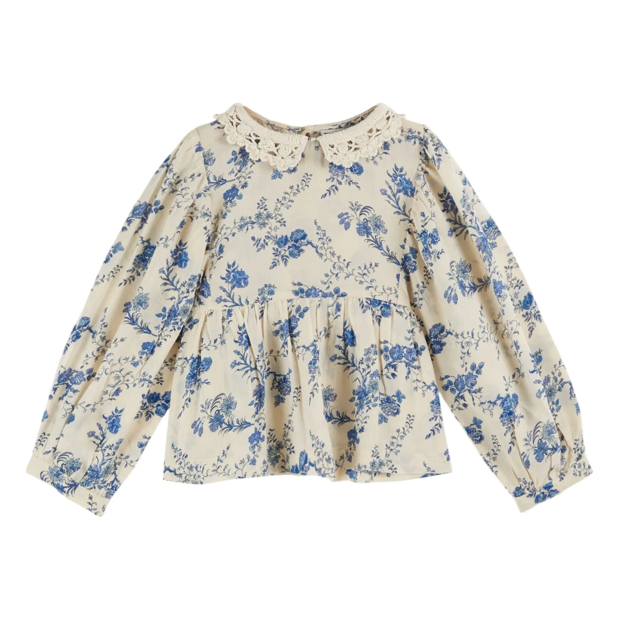 Emile et Ida - Blusa Fleurie con Cuello de Ganchillo | Crudo