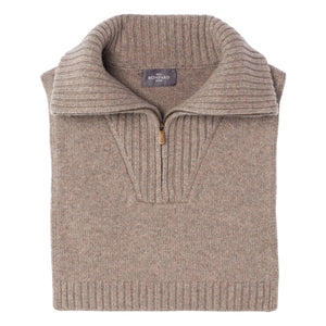 Bompard - Babero de cachemira con cuello camionero | Beige