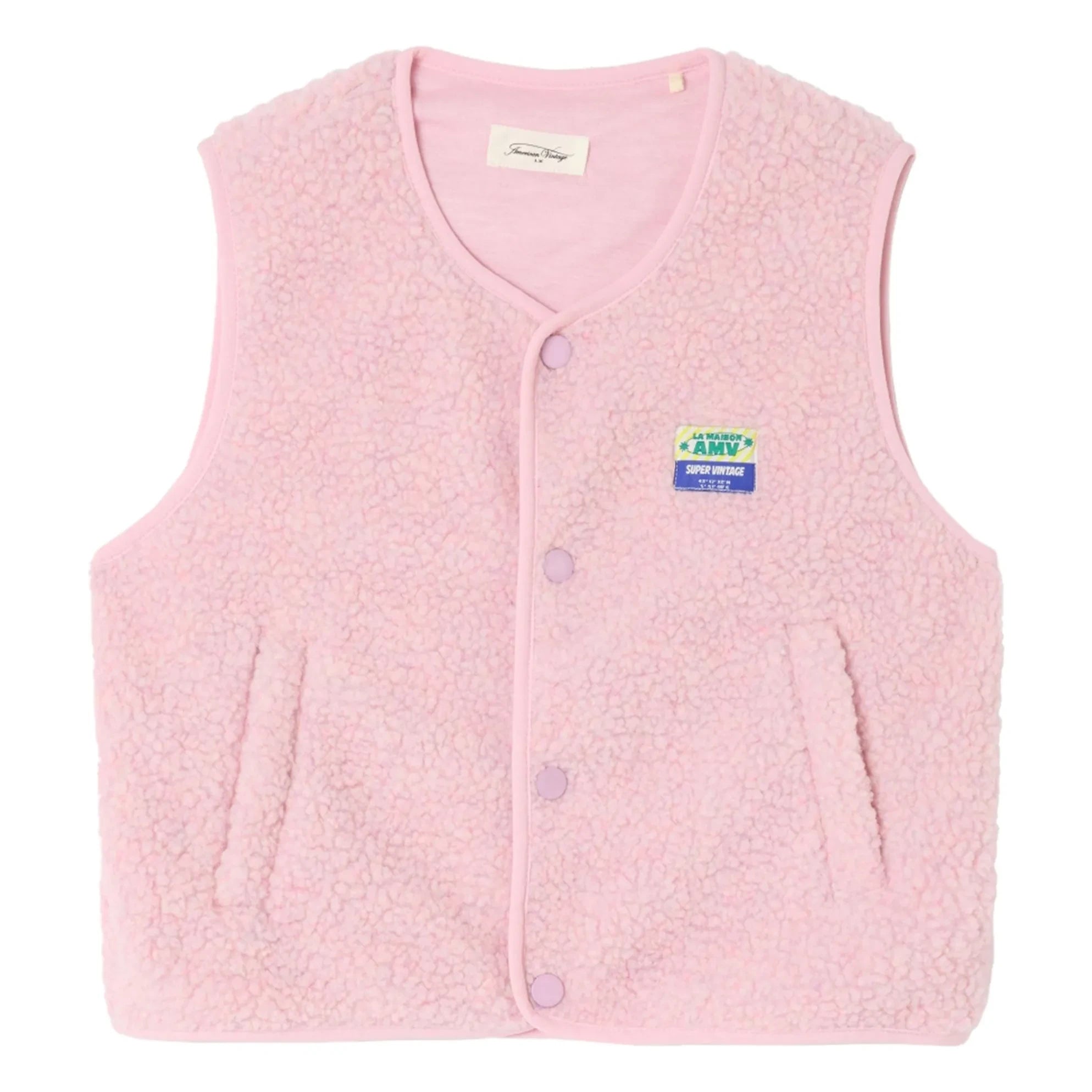 American Vintage - Chaleco sin mangas Sherpa Hoktown | Rosa pálido