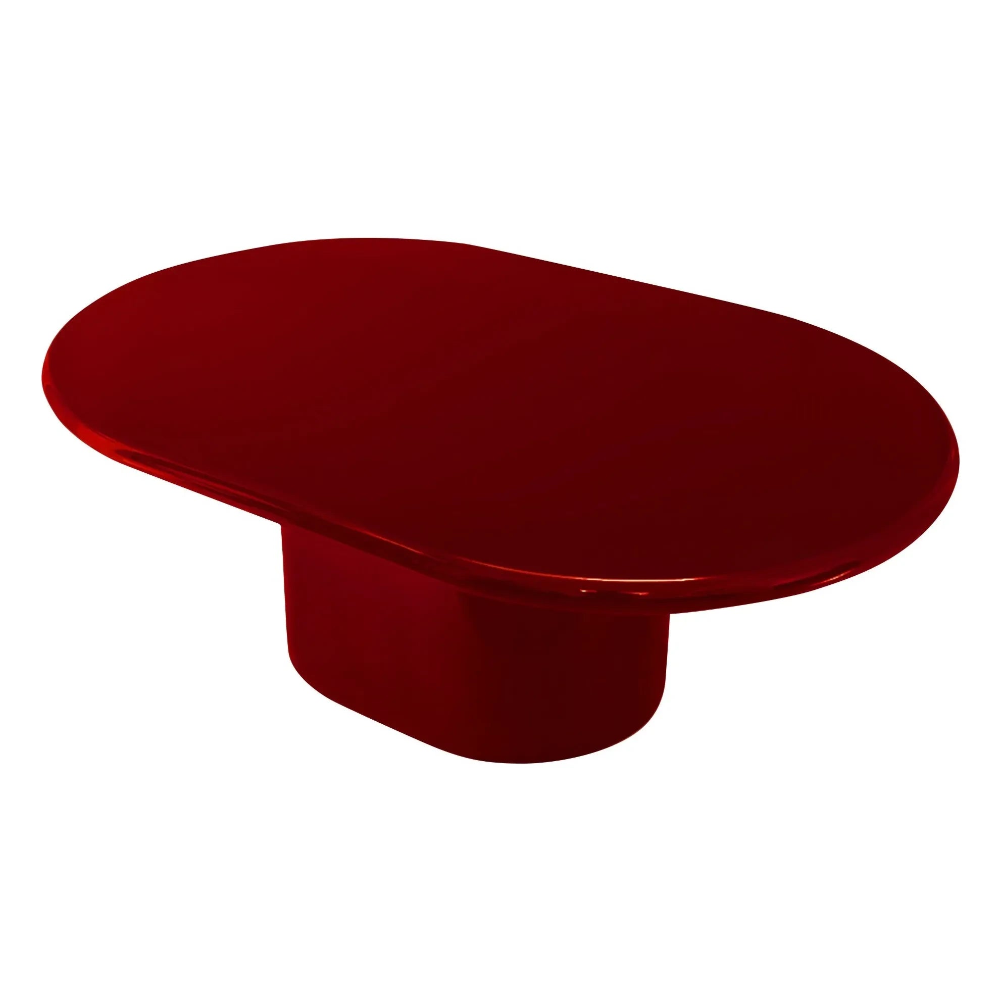 House of Capricorn - Mesa de centro de madera pulida Amendoeira | Rojo carmín
