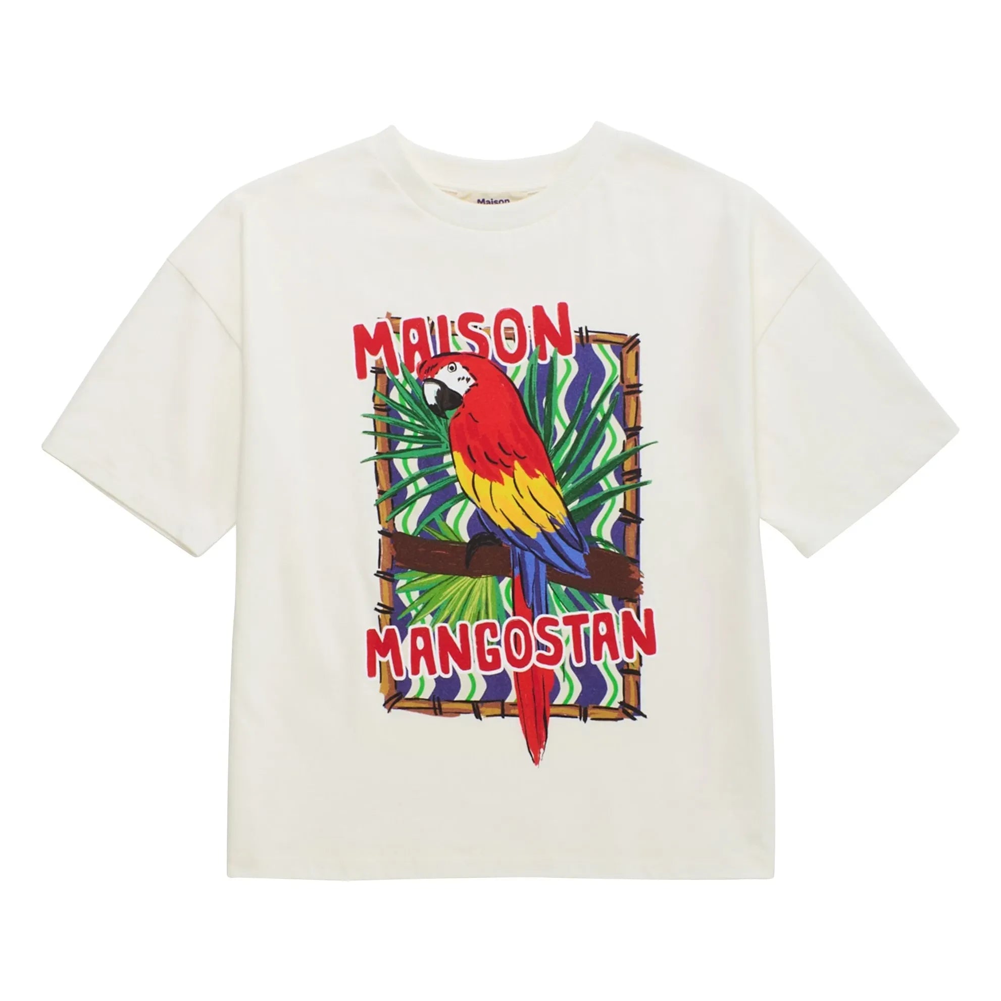 Maison Mangostan - Camiseta Parrot | Blanco