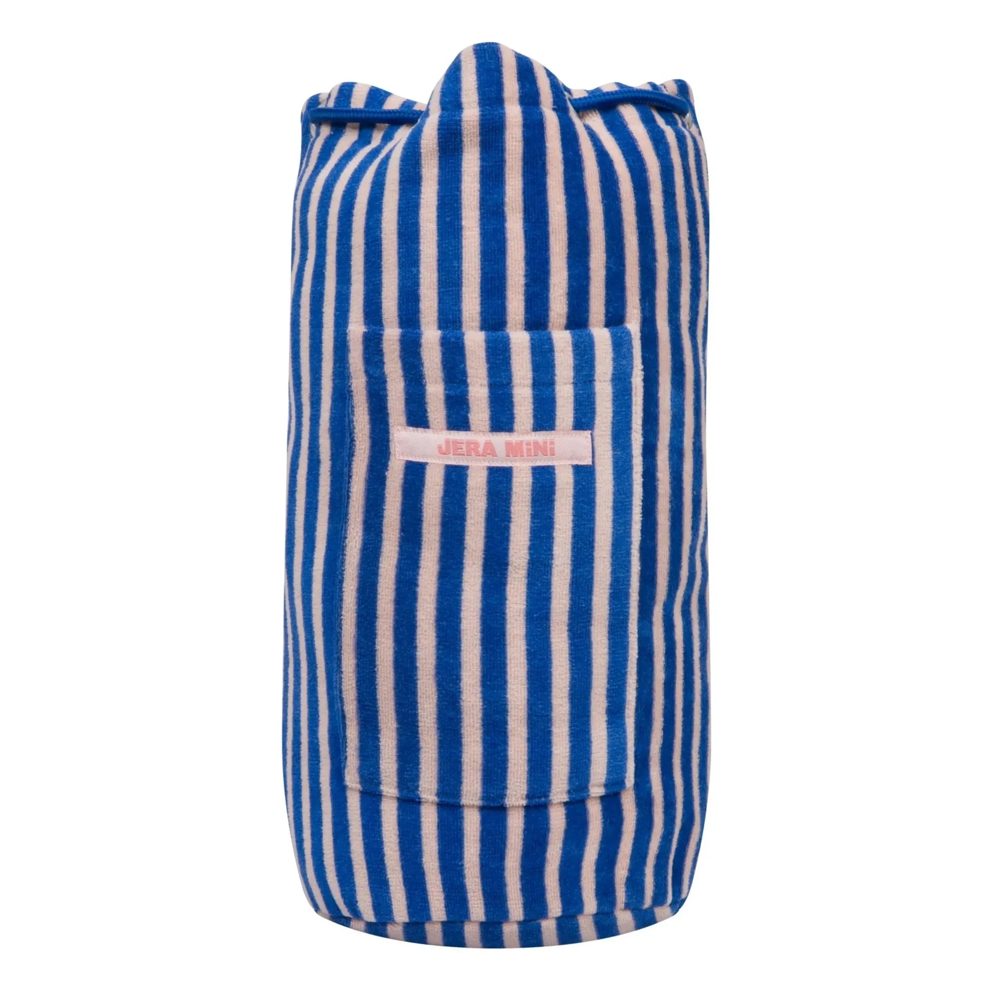 Jera Mini - Mochila con bolsillo de toalla a rayas rosas | Rosa claro