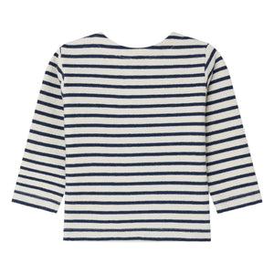 Bonpoint - Camiseta de algodón orgánico con estampado de espirales | Azul índigo