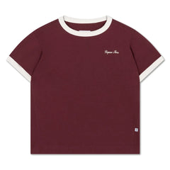 Repose AMS - Camiseta de algodón orgánico con contraste | Burdeos