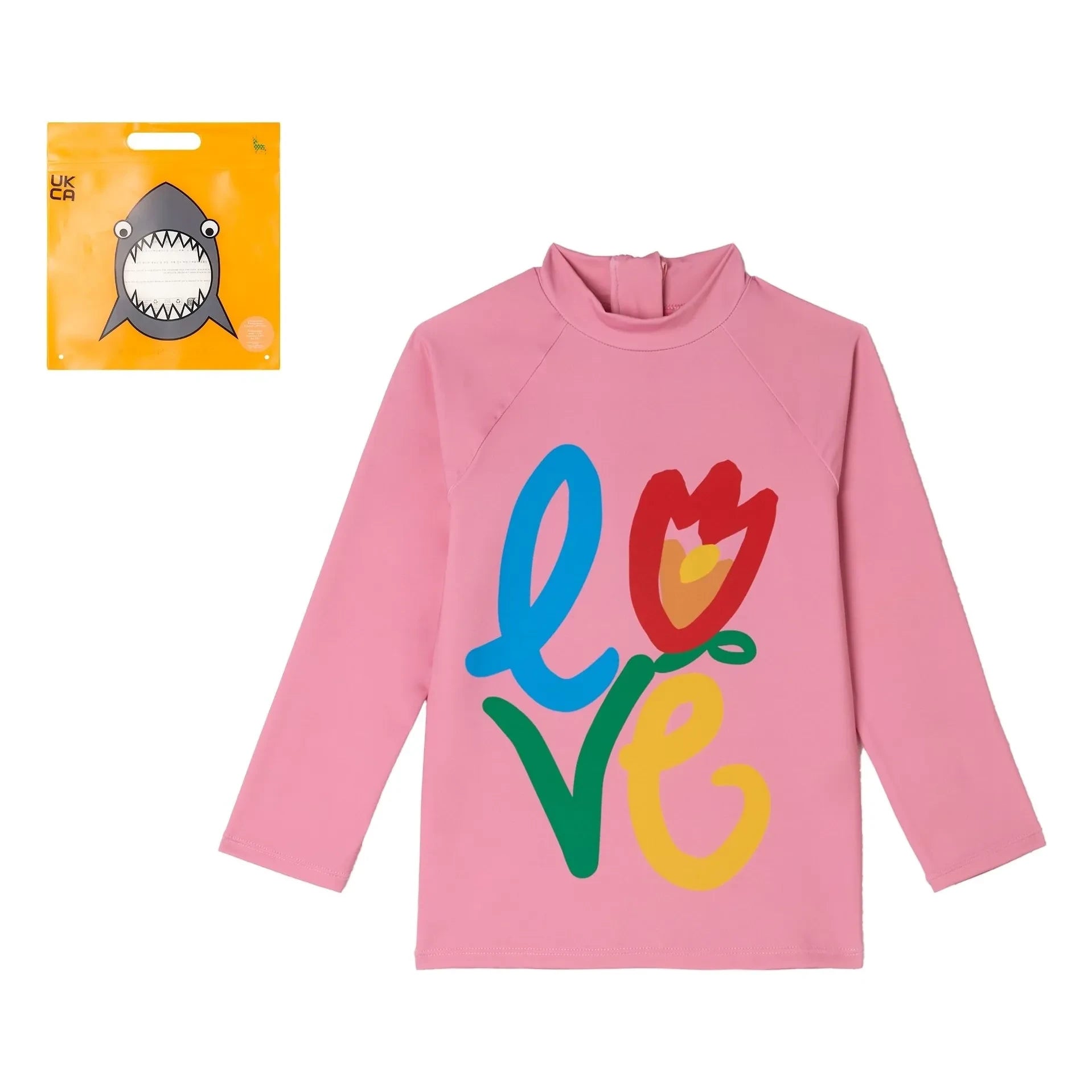 Stella McCartney Kids - Camiseta Anti-UV Love | Rosa