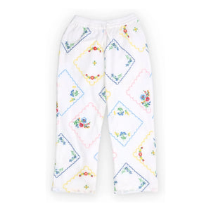 the new society - Jacinthe Fleuri Pantalones Bordados | Blanco