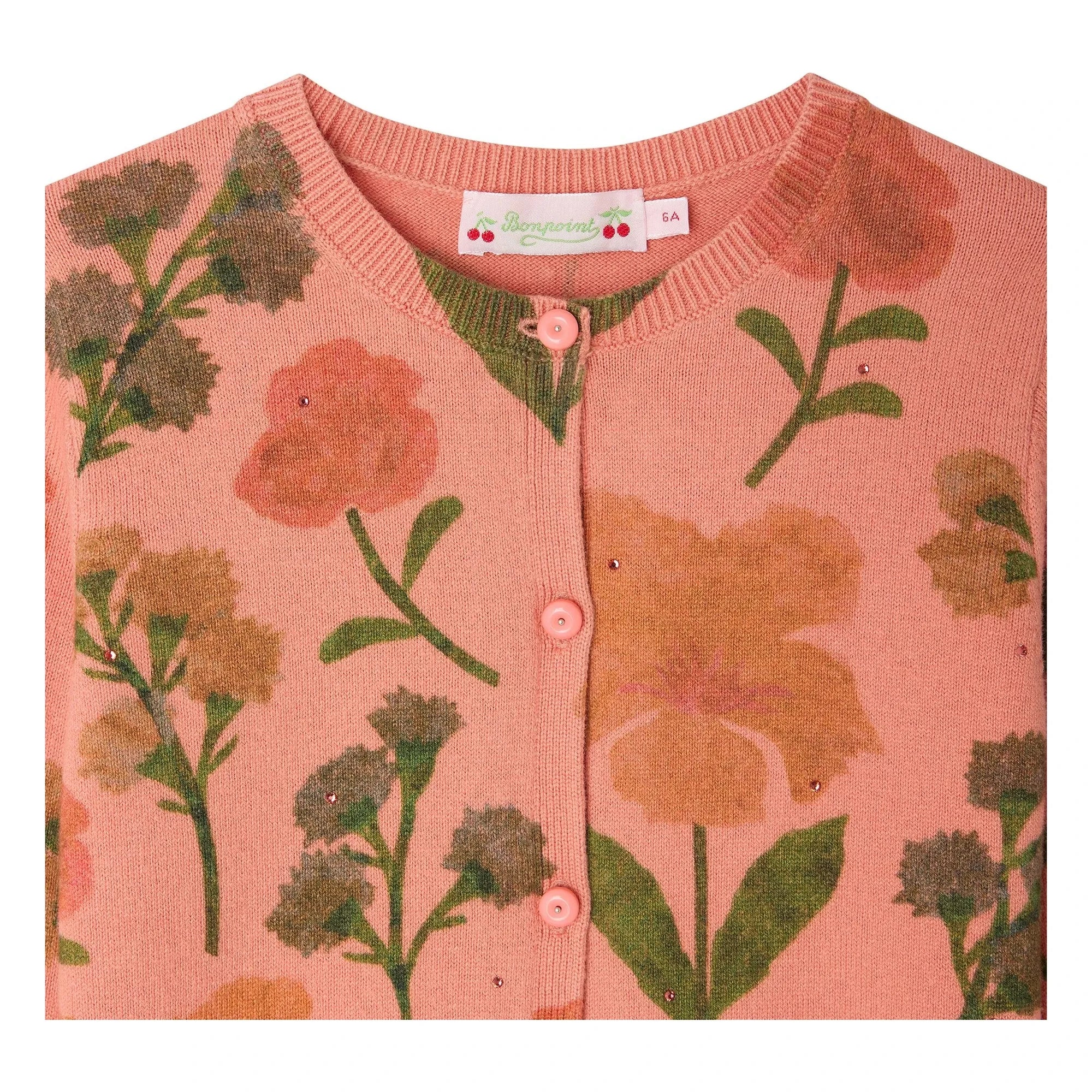 Bonpoint - Cárdigan de Algodón Orgánico Mina Fleuri | Rosa