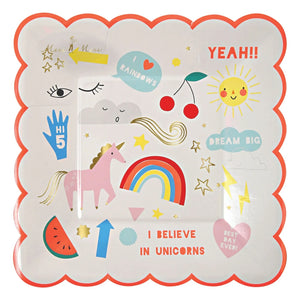 Meri Meri - Platos pequeños I Believe in Unicorns - Juego de 8
