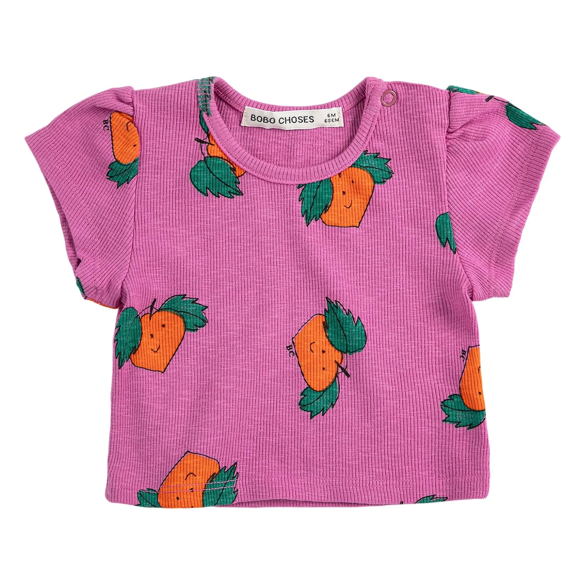 Bobo Choses - Camiseta en relieve naranja de algodón orgánico | Morado