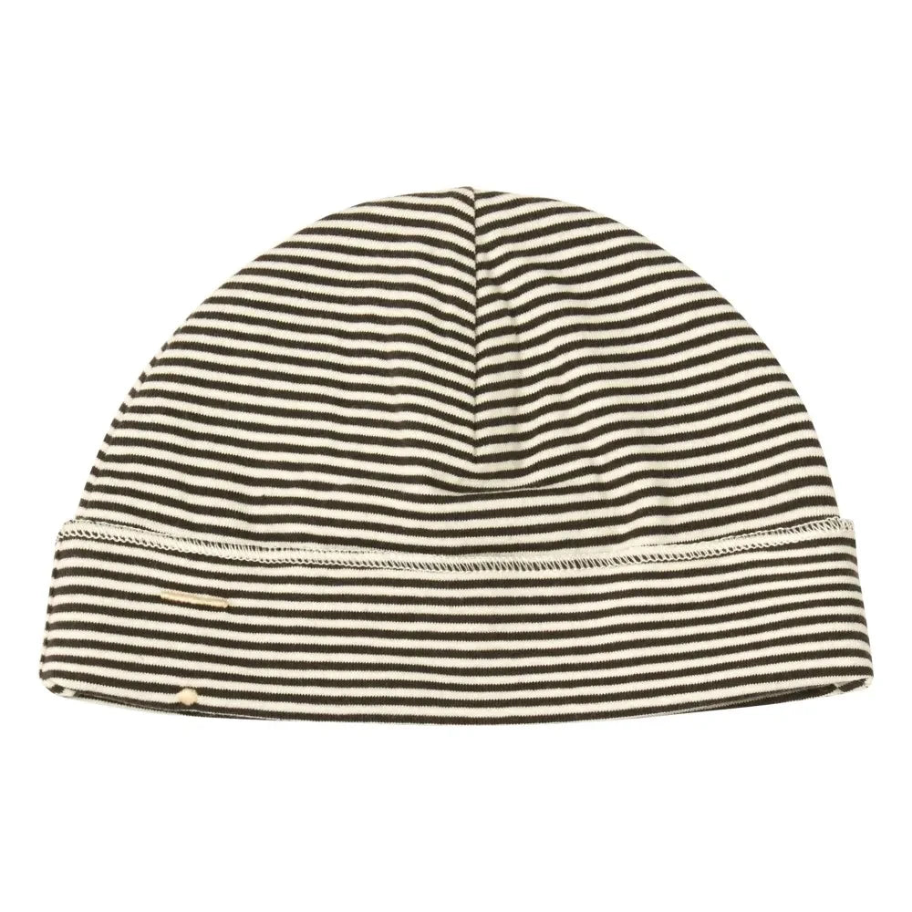 Gray Label - Gorro de Bebé de Algodón Orgánico a Rayas | Negro