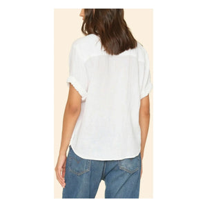 Xirena - Blusa de muselina de algodón Cruz | Blanco
