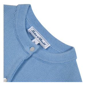 Tartine et Chocolat - Cárdigan Bordado Floral | Azul Celeste