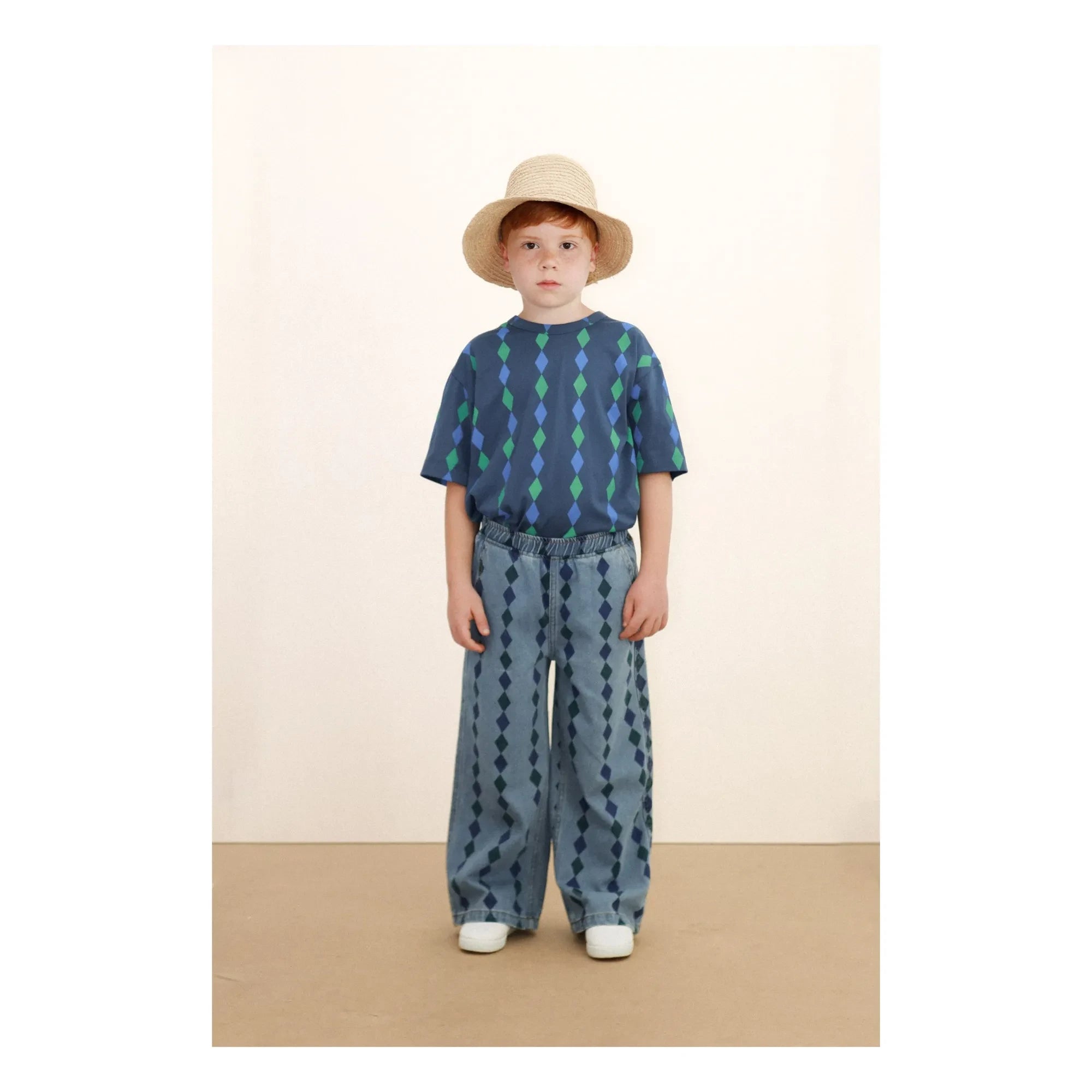 Tinycottons - Camiseta de algodón orgánico Losange | Azul