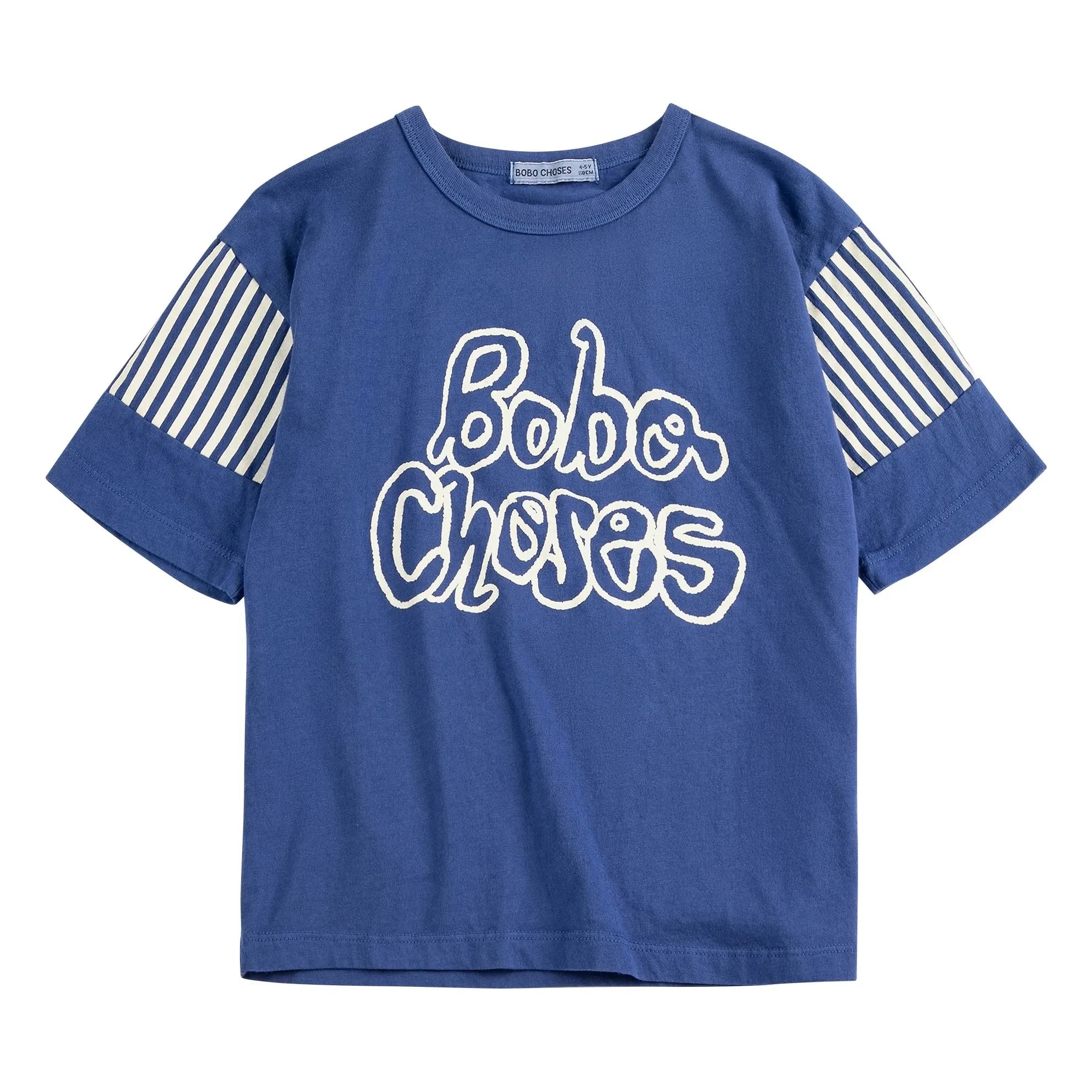 Bobo Choses - Bobo Choses Camiseta de Algodón Orgánico a Rayas | Azul