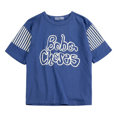 Bobo Choses - Bobo Choses Camiseta de Algodón Orgánico a Rayas | Azul