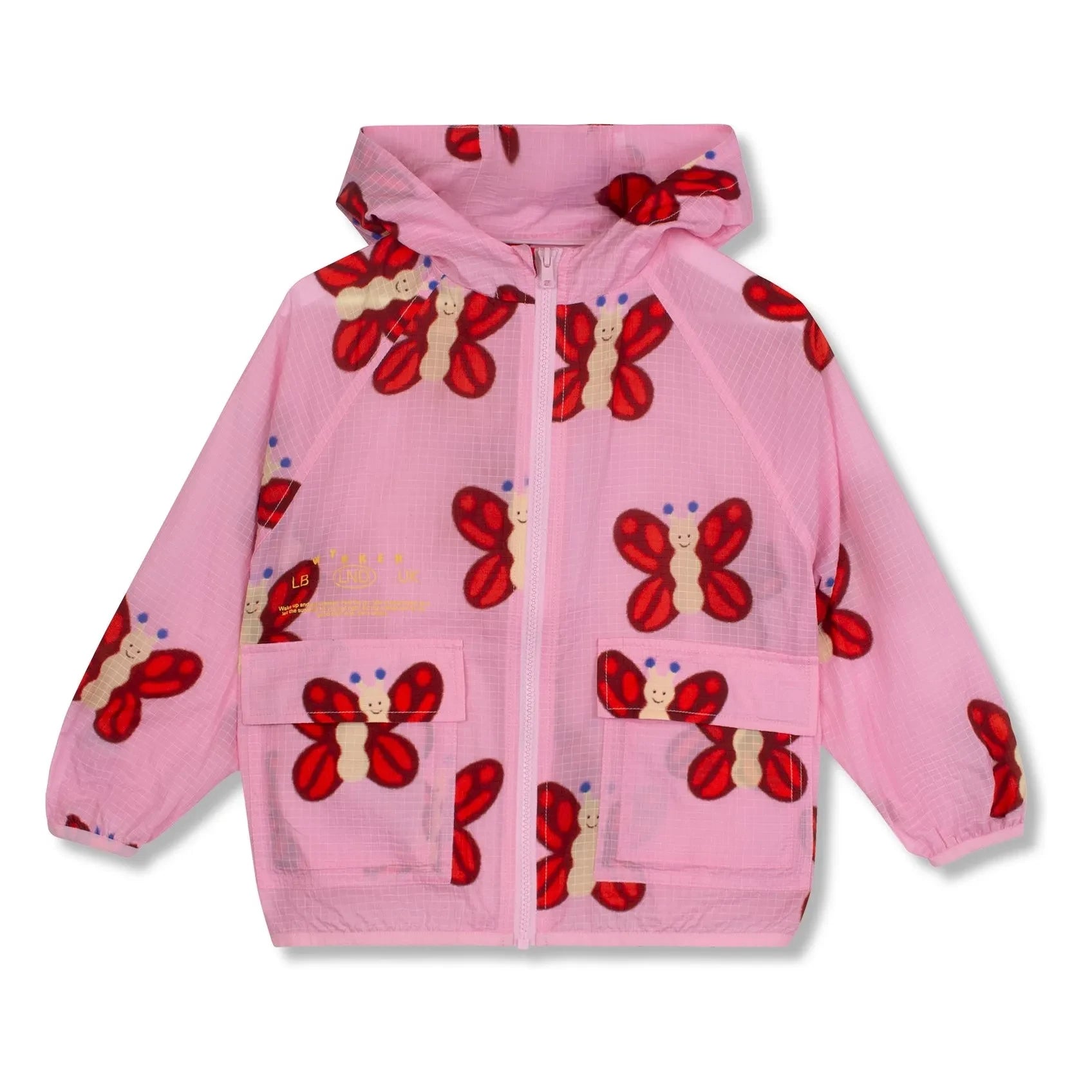 Wynken - Chaqueta impermeable con mariposas | Rosa