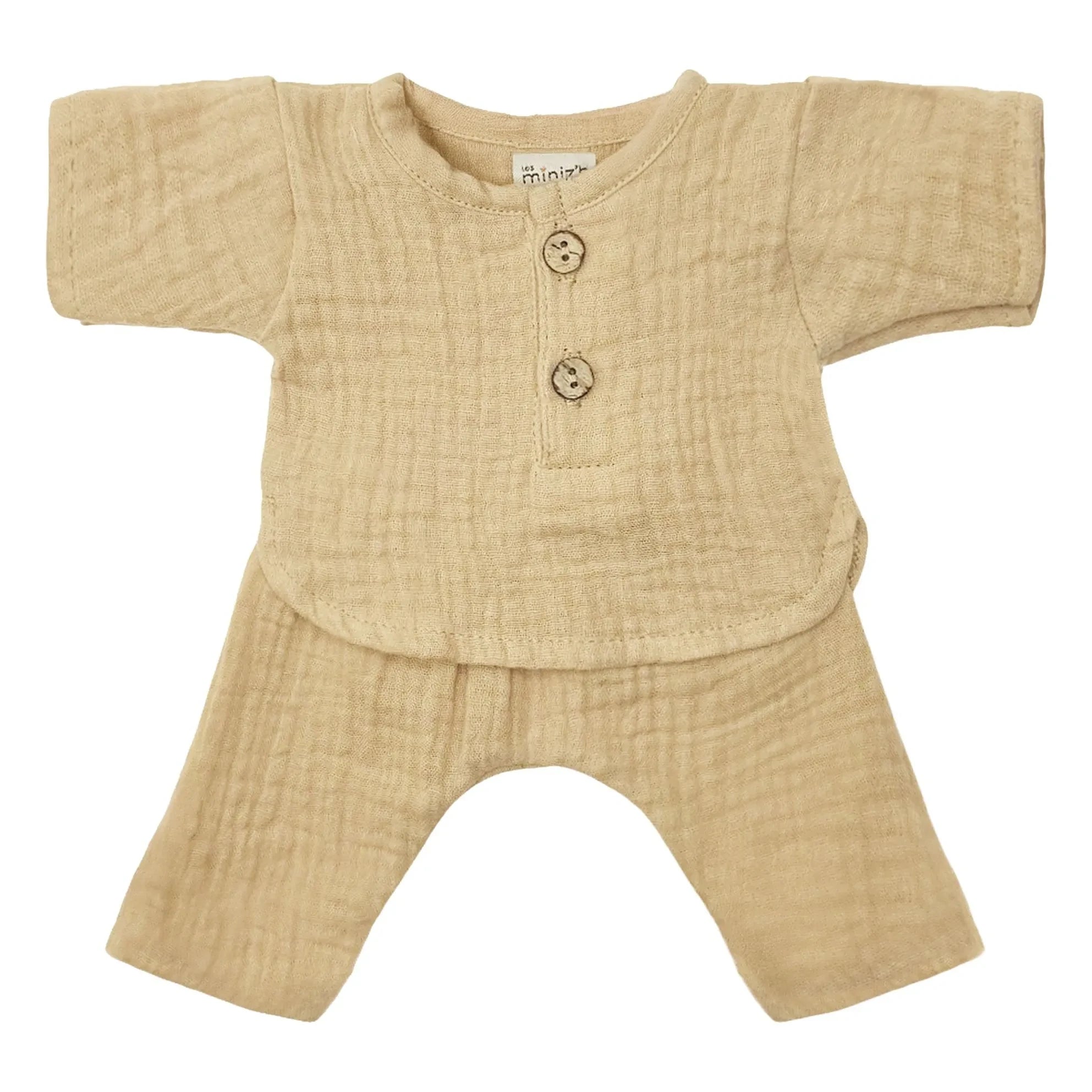 Minikane - Vestidor de muñecas - Conjunto de gasa de algodón Andrea | Latte