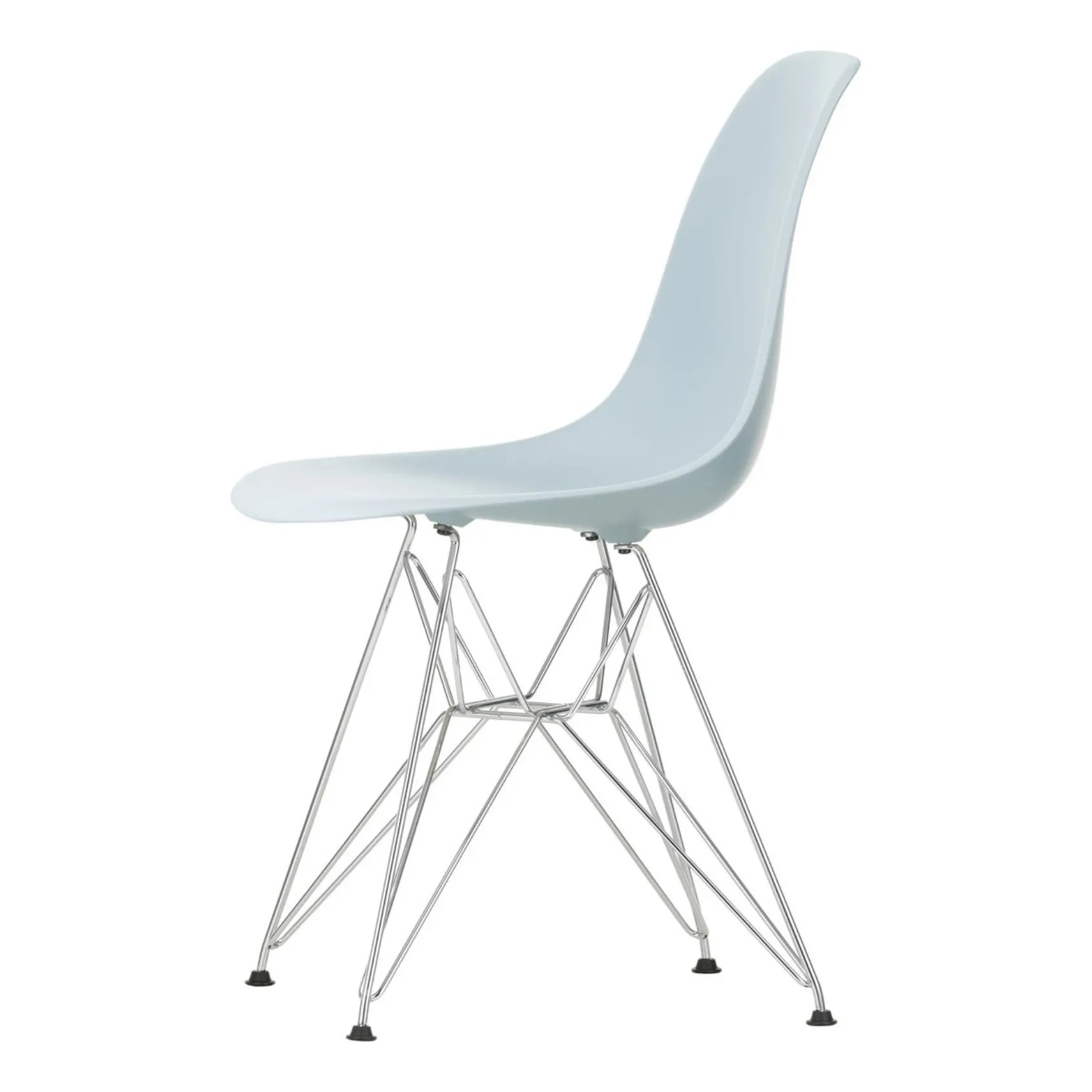 Vitra - Silla de plástico DSR - base cromada - Charles & Ray Eames | Gris azulado