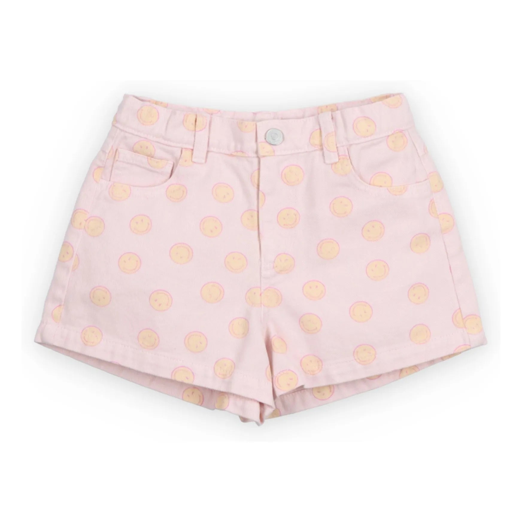 the new society - Pantalones cortos vaqueros de algodón con smiley BCI | Rosa pálido