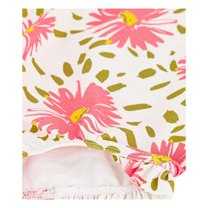 Petit Bateau - Traje de baño de bebé con estampado floral | Blanco