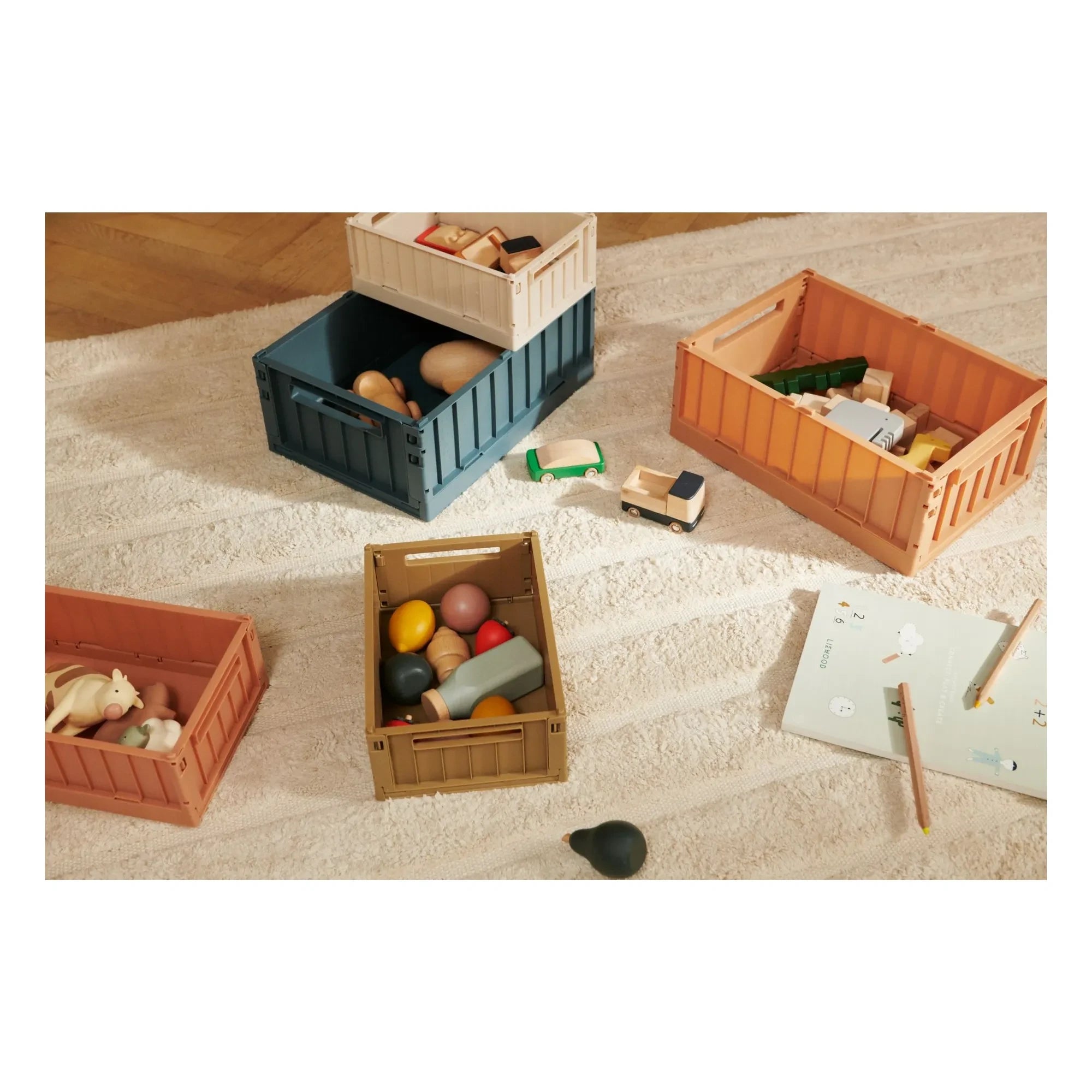 Liewood - Cestas Plegables Weston - Set de 2 | Azul ballena