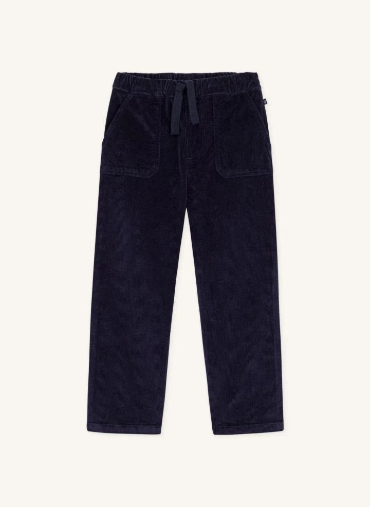 Petit Bateau - Pantalón de pana de algodón orgánico de pernera recta | Azul marino