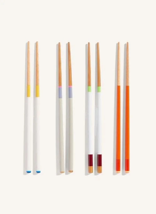 Hay - Palillos de bambú a rayas - Set de 4