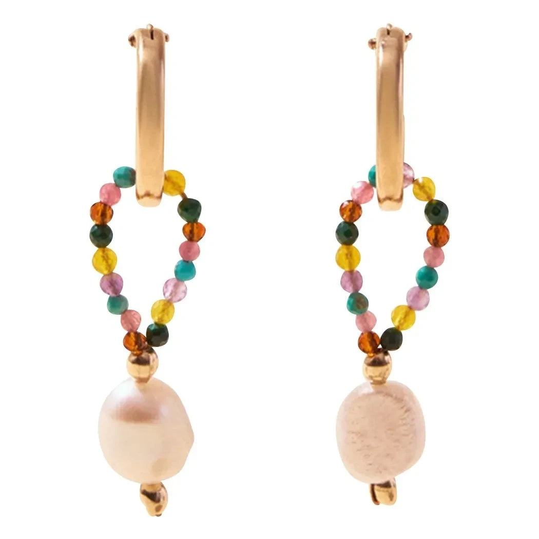 Camille Colette Studio - Pendientes de aro Maddie | Blanco