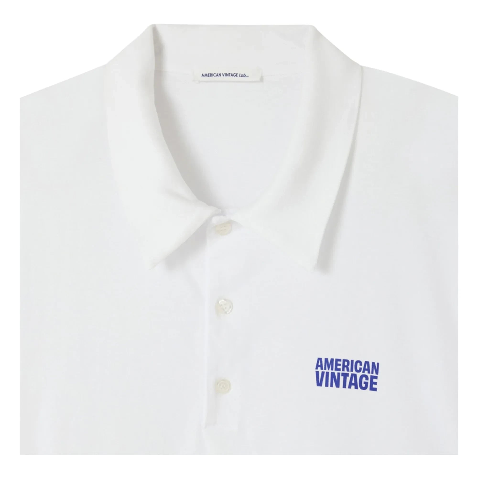 American Vintage - Camiseta Polo Ancha | Blanca