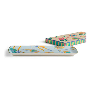 Lisa Corti - Bandeja rectangular de porcelana japonesa | Azul claro
