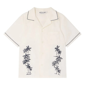 Bonpoint - Camisa con bordado Steve Algodón orgánico | Crema